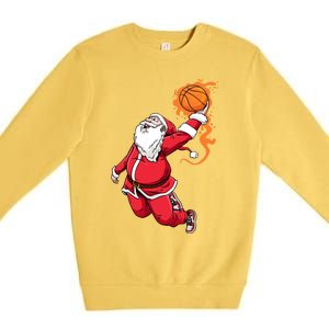 Christmas Santa Claus Dunking Xmas Holiday Basketball Player Gift Premium Crewneck Sweatshirt