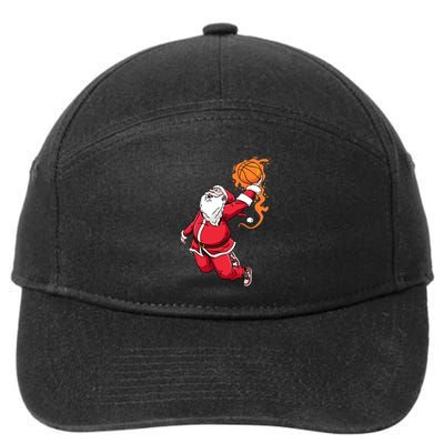 Christmas Santa Claus Dunking Xmas Holiday Basketball Player Gift 7-Panel Snapback Hat