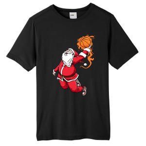 Christmas Santa Claus Dunking Xmas Holiday Basketball Player Gift Tall Fusion ChromaSoft Performance T-Shirt