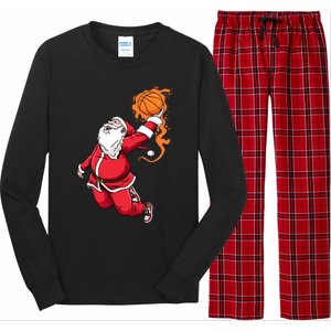 Christmas Santa Claus Dunking Xmas Holiday Basketball Player Gift Long Sleeve Pajama Set