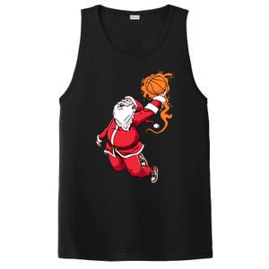 Christmas Santa Claus Dunking Xmas Holiday Basketball Player Gift PosiCharge Competitor Tank