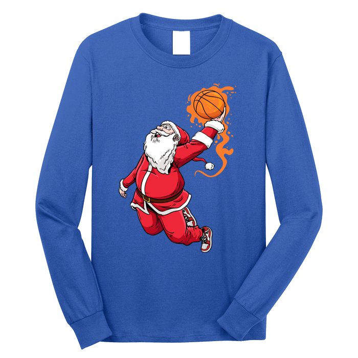 Christmas Santa Claus Dunking Xmas Holiday Basketball Player Gift Long Sleeve Shirt