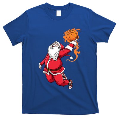 Christmas Santa Claus Dunking Xmas Holiday Basketball Player Gift T-Shirt