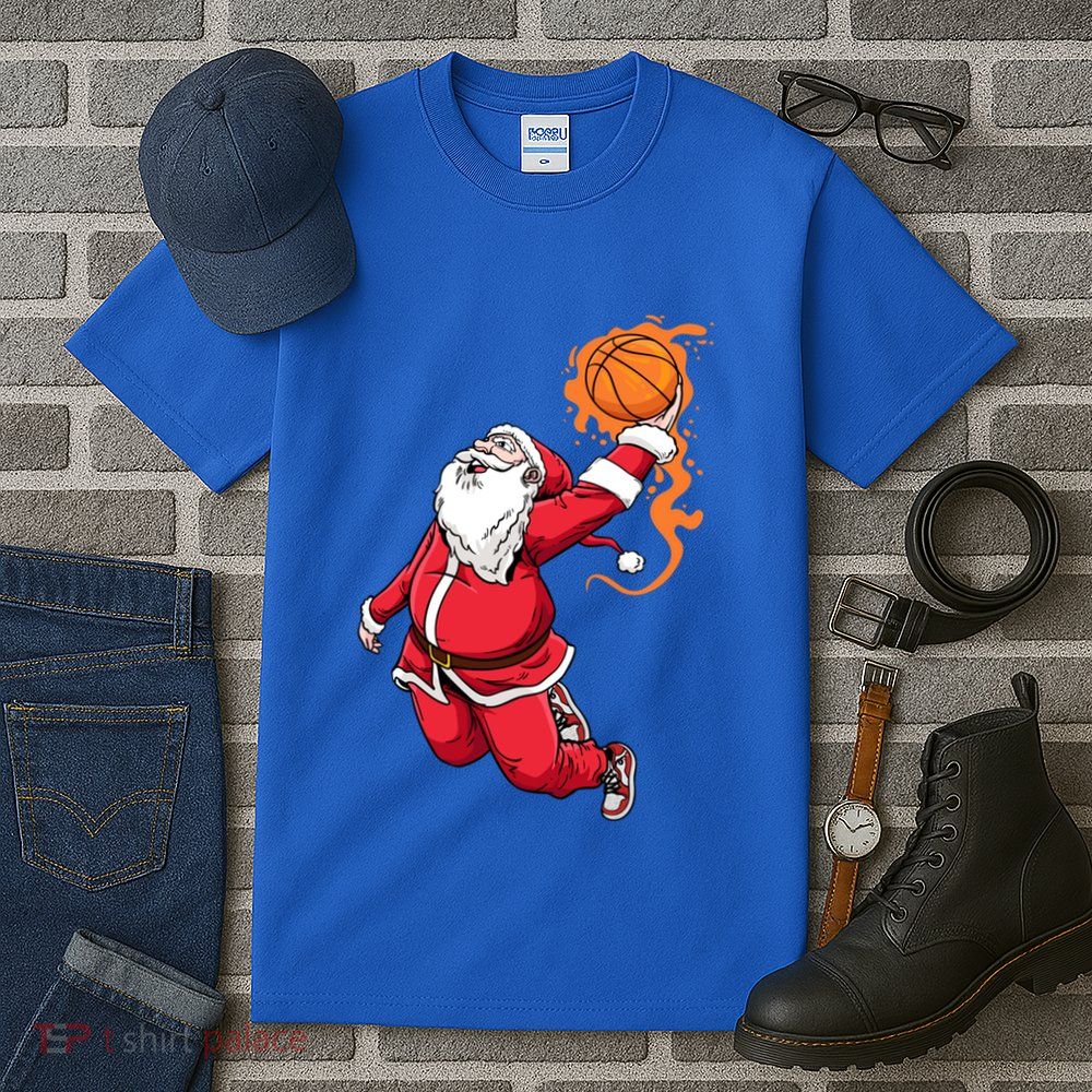 Christmas Santa Claus Dunking Xmas Holiday Basketball Player Gift Tall T-Shirt