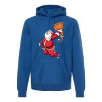 Christmas Santa Claus Dunking Xmas Holiday Basketball Player Gift Premium Hoodie