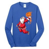 Christmas Santa Claus Dunking Xmas Holiday Basketball Player Gift Tall Long Sleeve T-Shirt