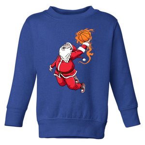 Christmas Santa Claus Dunking Xmas Holiday Basketball Player Gift Toddler Sweatshirt