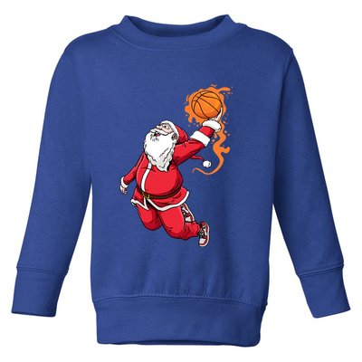 Christmas Santa Claus Dunking Xmas Holiday Basketball Player Gift Toddler Sweatshirt