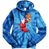 Christmas Santa Claus Dunking Xmas Holiday Basketball Player Gift Tie Dye Hoodie