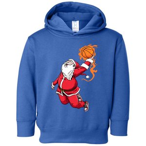 Christmas Santa Claus Dunking Xmas Holiday Basketball Player Gift Toddler Hoodie