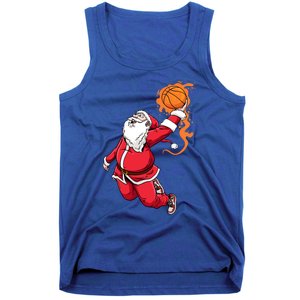 Christmas Santa Claus Dunking Xmas Holiday Basketball Player Gift Tank Top