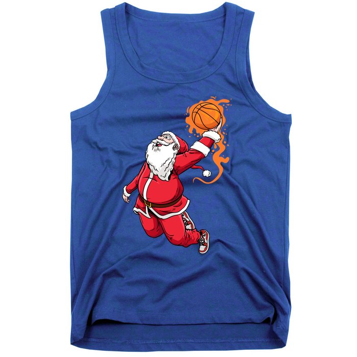 Christmas Santa Claus Dunking Xmas Holiday Basketball Player Gift Tank Top