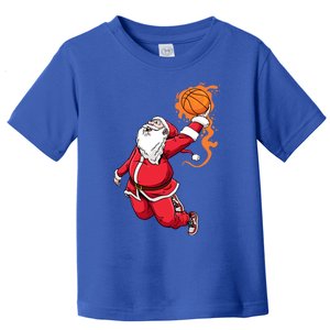 Christmas Santa Claus Dunking Xmas Holiday Basketball Player Gift Toddler T-Shirt