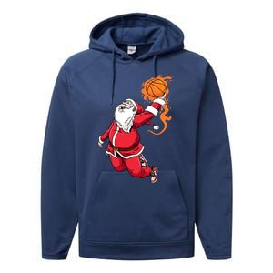 Christmas Santa Claus Dunking Xmas Holiday Basketball Player Gift Performance Fleece Hoodie