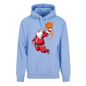 Christmas Santa Claus Dunking Xmas Holiday Basketball Player Gift Unisex Surf Hoodie