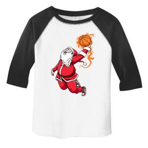 Christmas Santa Claus Dunking Xmas Holiday Basketball Player Gift Toddler Fine Jersey T-Shirt