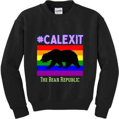 California Secession Calexit Bear Republic Kids Sweatshirt