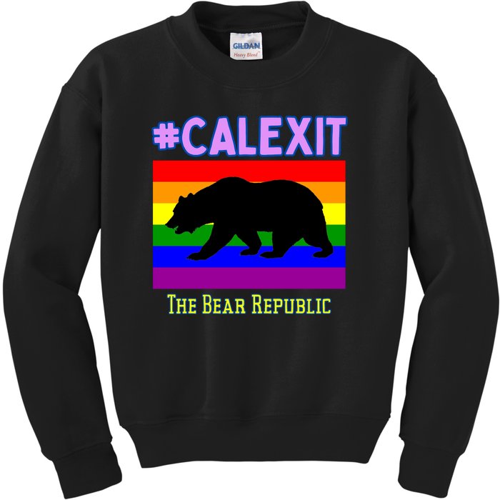 California Secession Calexit Bear Republic Kids Sweatshirt