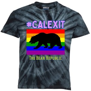 California Secession Calexit Bear Republic Kids Tie-Dye T-Shirt