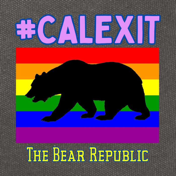 California Secession Calexit Bear Republic Cotton Canvas Backpack