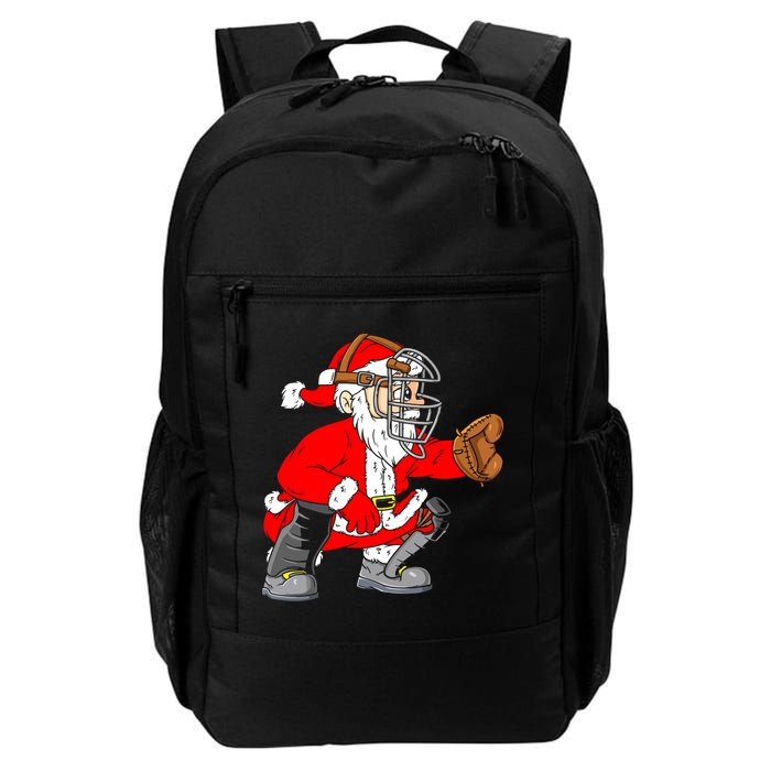 Christmas Santa Claus Baseball Catcher Backpack