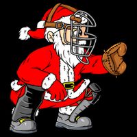Christmas Santa Claus Baseball Catcher Backpack