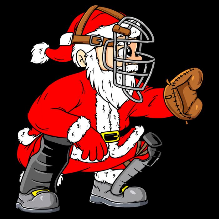 Christmas Santa Claus Baseball Catcher Backpack