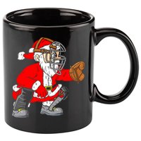Christmas Santa Claus Baseball Catcher 11oz C Handle Ceramic Mug