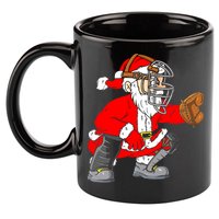 Christmas Santa Claus Baseball Catcher 11oz C Handle Ceramic Mug
