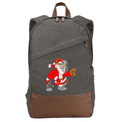Christmas Santa Claus Baseball Catcher Cotton Canvas Backpack