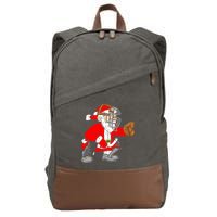 Christmas Santa Claus Baseball Catcher Cotton Canvas Backpack
