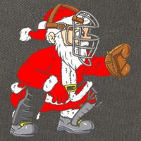 Christmas Santa Claus Baseball Catcher Cotton Canvas Backpack