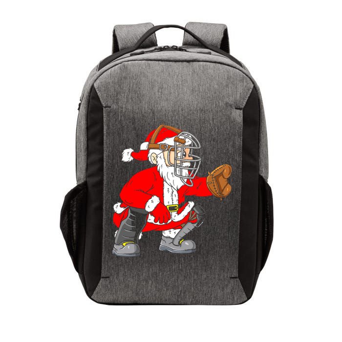 Christmas Santa Claus Baseball Catcher Vector Backpack