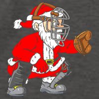 Christmas Santa Claus Baseball Catcher Vector Backpack
