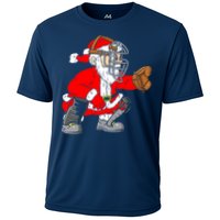 Christmas Santa Claus Baseball Catcher Cooling Performance Crew T-Shirt