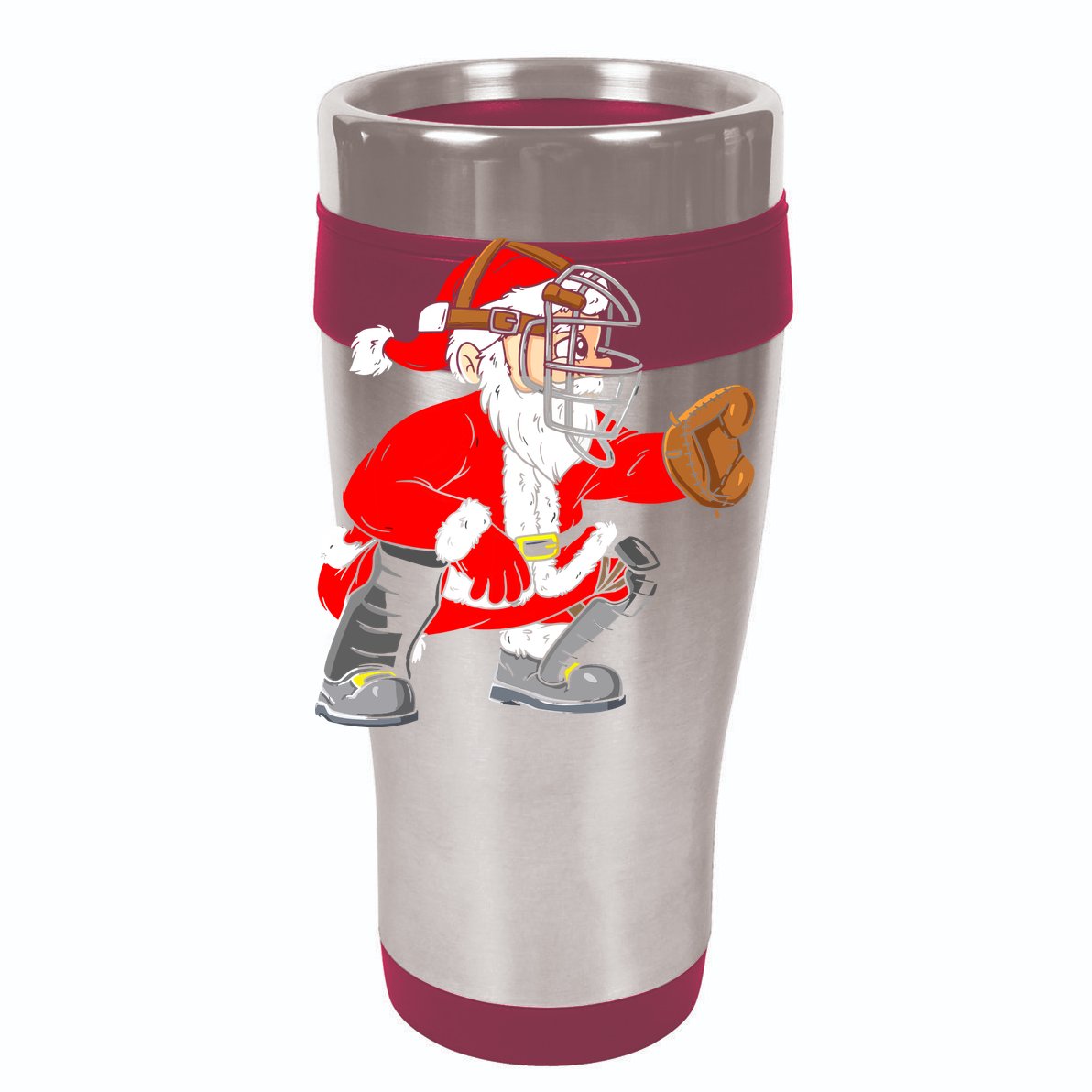 Christmas Santa Claus Baseball Catcher Tall T-Shirt