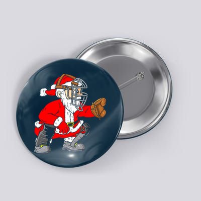 Christmas Santa Claus Baseball Catcher Button
