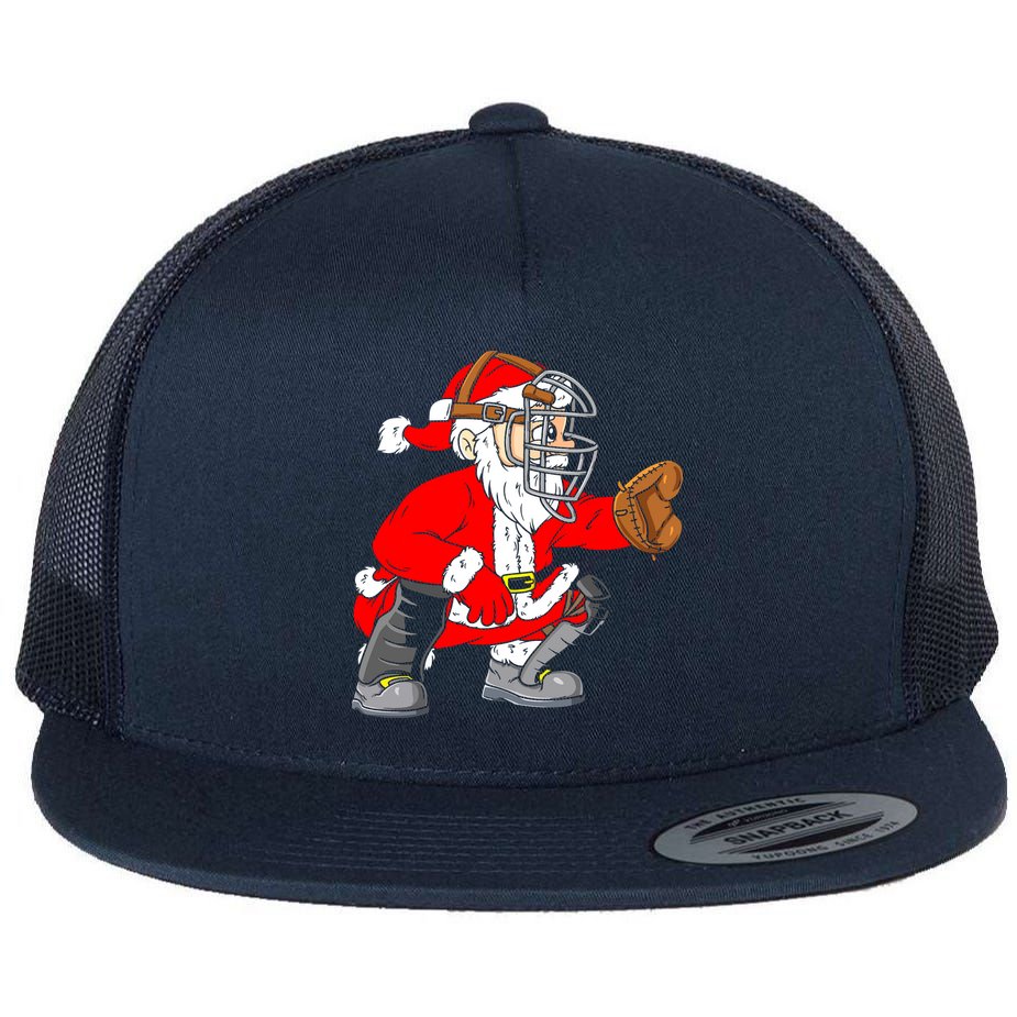 Christmas Santa Claus Baseball Catcher Flat Bill Trucker Hat