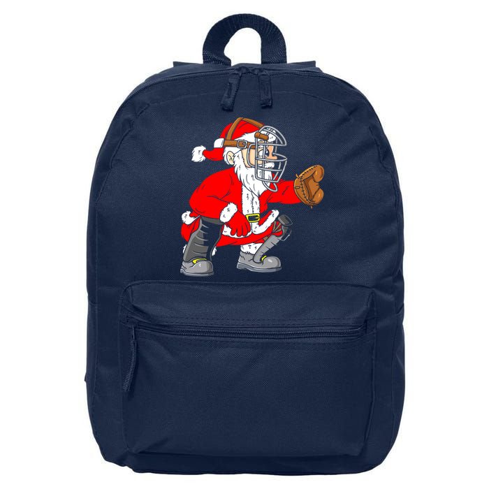 Christmas Santa Claus Baseball Catcher 16 in Basic Backpack