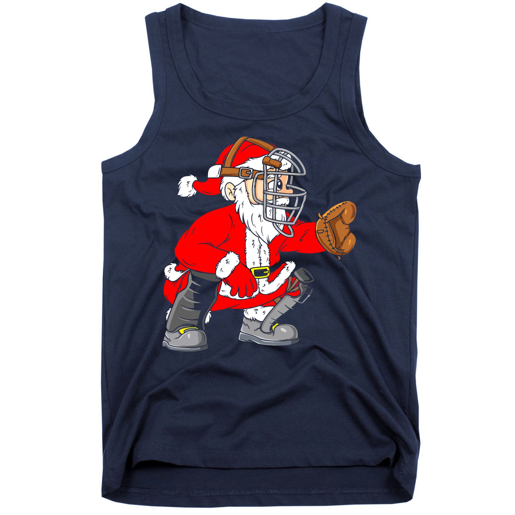 Christmas Santa Claus Baseball Catcher Tank Top
