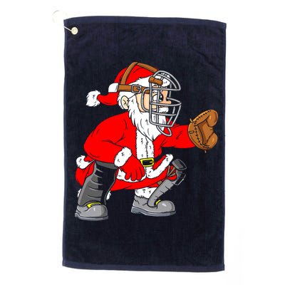 Christmas Santa Claus Baseball Catcher Golf Towel