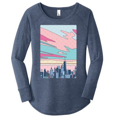 City Sunset Women's Perfect Tri Tunic Long Sleeve Shirt