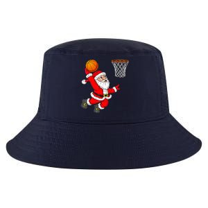 Christmas Santa Claus Dunking A Basketball Funny Xmas Cool Comfort Performance Bucket Hat