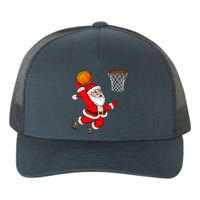 Christmas Santa Claus Dunking A Basketball Funny Xmas Yupoong Adult 5-Panel Trucker Hat