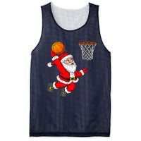 Christmas Santa Claus Dunking A Basketball Funny Xmas Mesh Reversible Basketball Jersey Tank