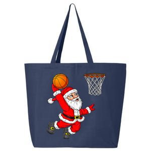 Christmas Santa Claus Dunking A Basketball Funny Xmas 25L Jumbo Tote