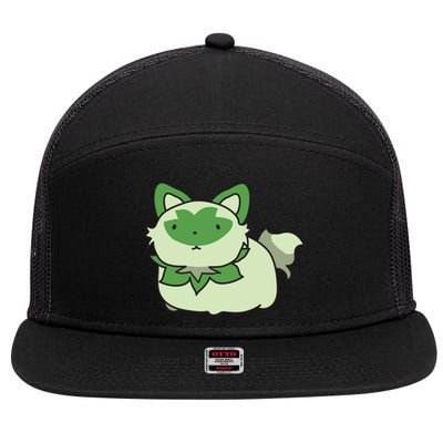 Chubby Sprigatito Chibi Kitty 7 Panel Mesh Trucker Snapback Hat