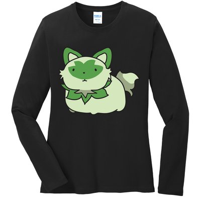 Chubby Sprigatito Chibi Kitty Ladies Long Sleeve Shirt