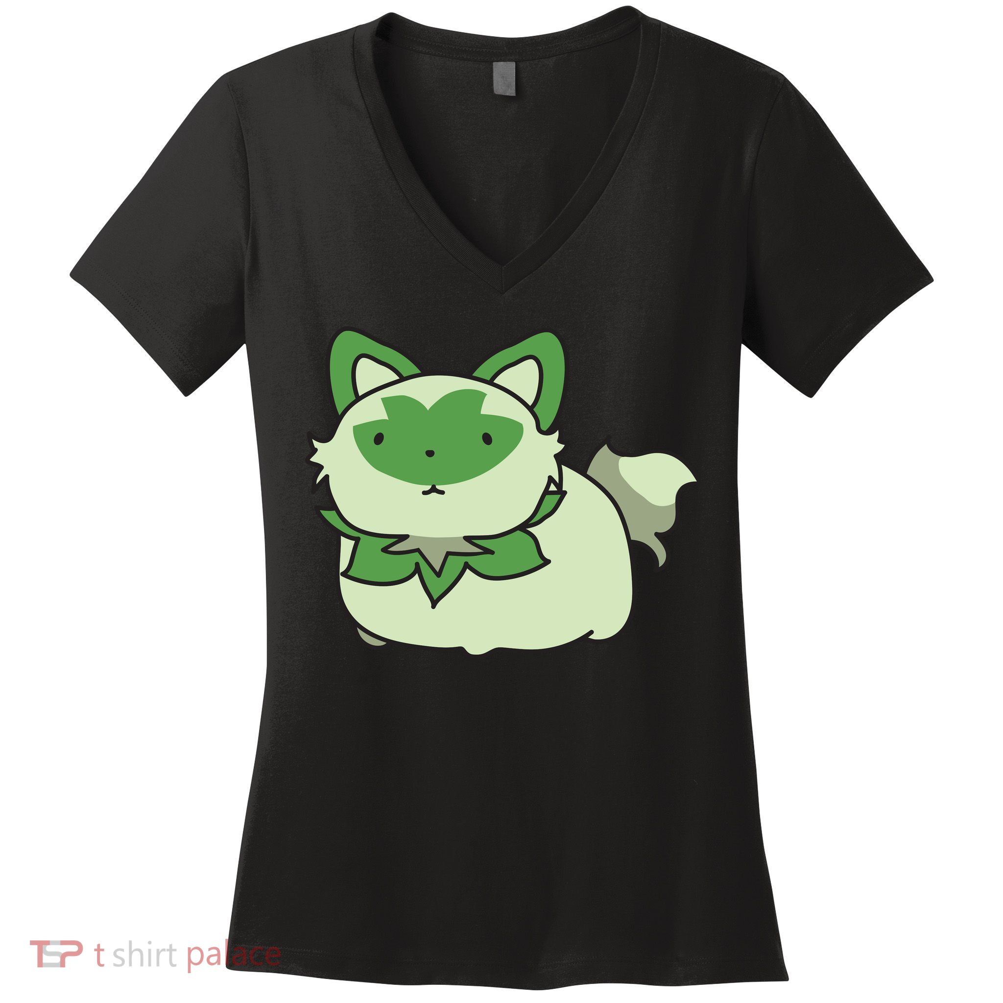 Chubby Sprigatito Chibi Kitty Women's V-Neck T-Shirt