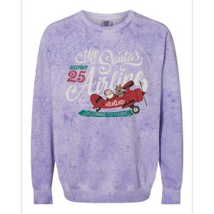 Christmas Santa Claus Flying Airplane Funny Gift Colorblast Crewneck Sweatshirt